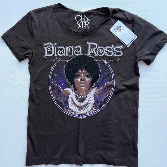 CHASER CW6296 Diana Ross Crystal Ball Vintage Jersey Tee Union Black ( S ) - Picture 2 of 3